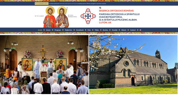 Screenshot of the The Romanian Orthodox Parish Of St. John The Baptist And St. Alban website