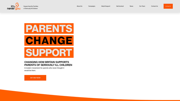 Screenshot of the Its Never You website