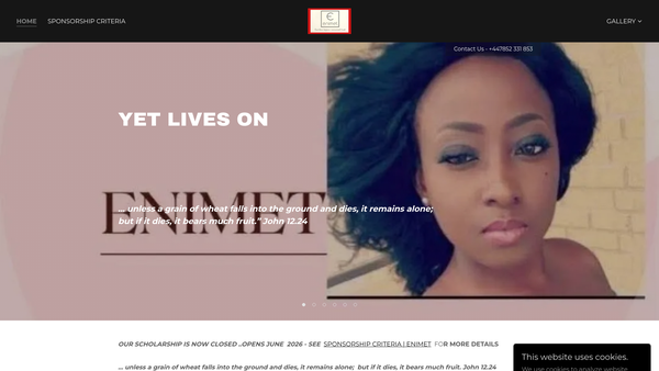 Screenshot of the Eni-Itan Bajomo Memorial Trust website