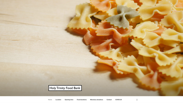 Screenshot of the Holy Trinity Foodbank Stroud Green website