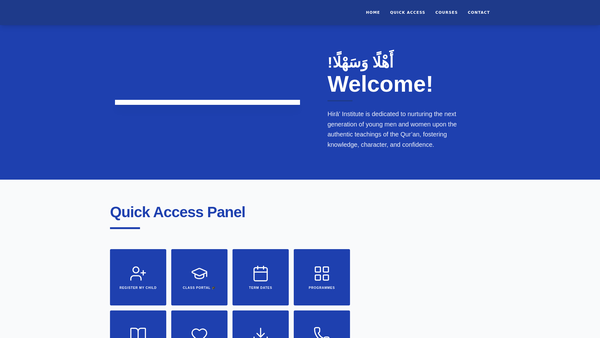 Screenshot of the Hira Foundation website