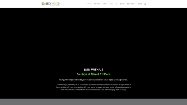 Screenshot of the Abbey Wood Community Church website