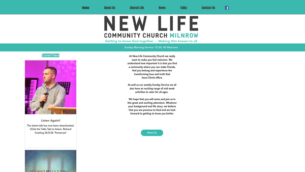 Screenshot of the New Life Community Church Milnrow website