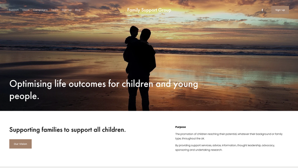 Screenshot of the The Family Support Group website