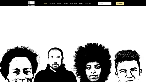 Screenshot of the Literacy100 website
