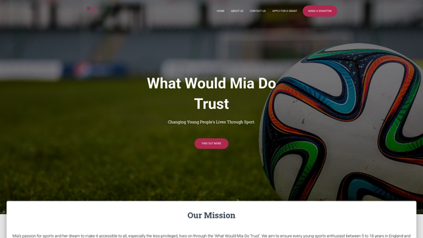 Screenshot of the What Would Mia Do Trust website