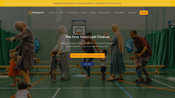 Screenshot of the Babyzone website