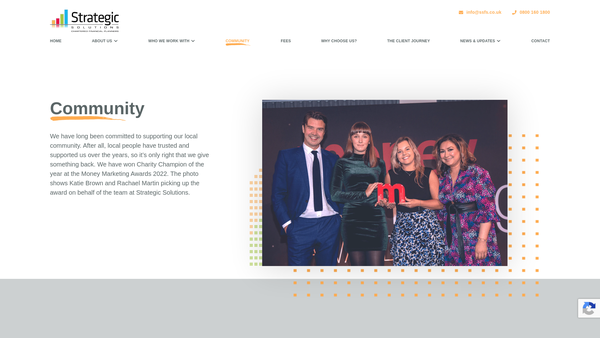 Screenshot of the Strategic Solutions Community Foundation website
