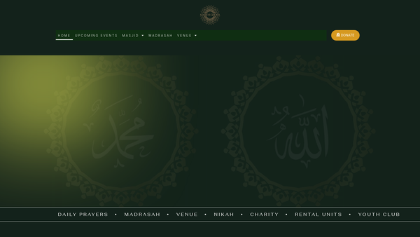 Screenshot of the Masjid-E-Ghosia website