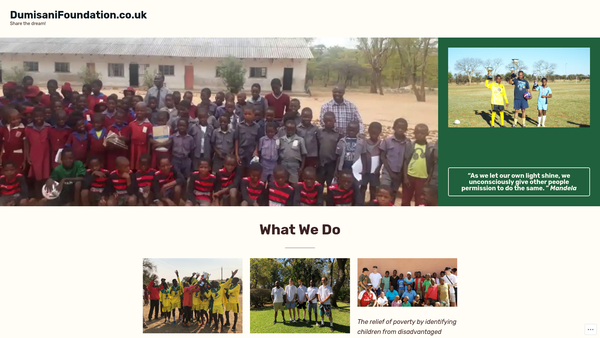 Screenshot of the Dumisani Foundation website