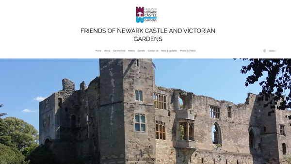 Screenshot of the Friends Of Newark Castle And Victorian Gardens website