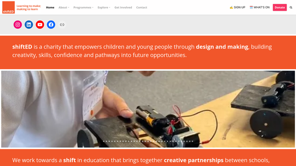 Screenshot of the Shift-Ed website
