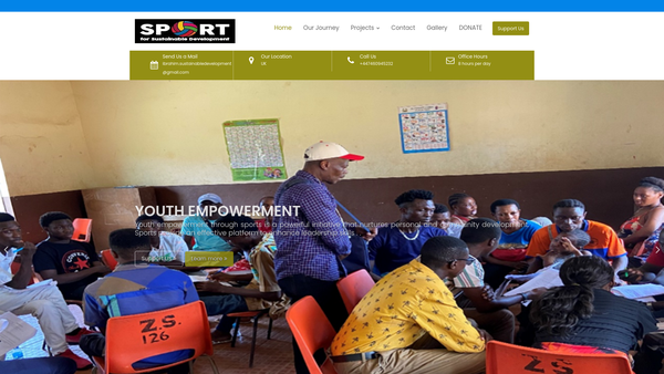 Screenshot of the Sports For Sustainable Development Foundation website