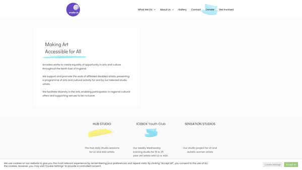 Screenshot of the Arcadea CIO website