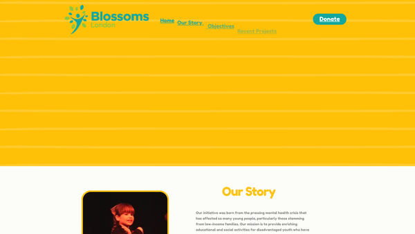 Screenshot of the Blossoms London Ltd website