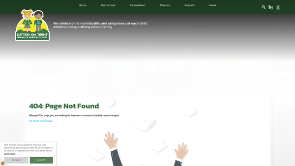 Screenshot of the Sutton-On-Trent Primary And Nursery School PTA website