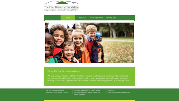 Screenshot of the The Four Barrows Foundation website