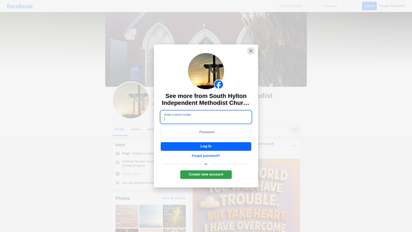Screenshot of the South Hylton Independent Methodist Church website