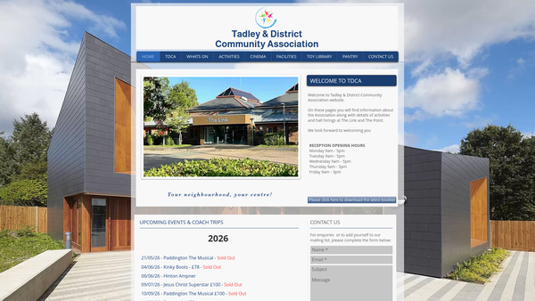 Screenshot of the Tadley And District Community Association website