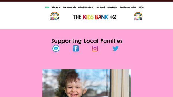 Screenshot of the The Kids Bank Hq website