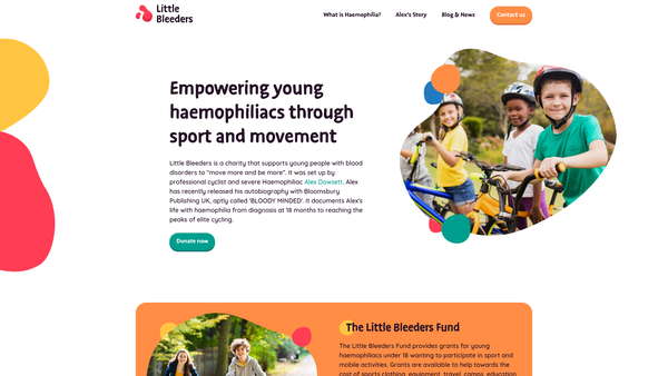 Screenshot of the Little Bleeders website