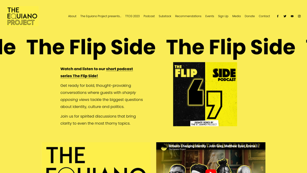 Screenshot of the The Equiano Project website