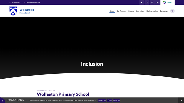Screenshot of the Wollaston Primary PTA website