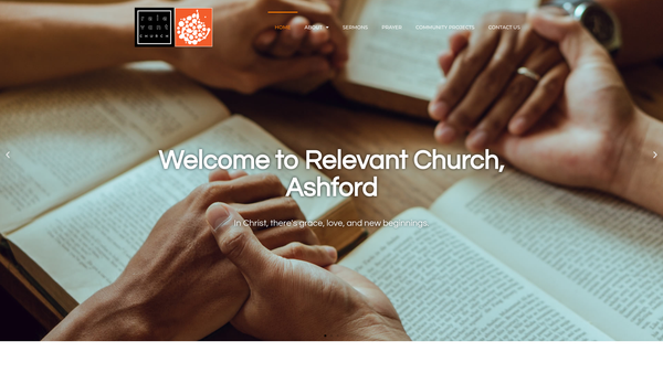 Screenshot of the Relevant Church Ashford website