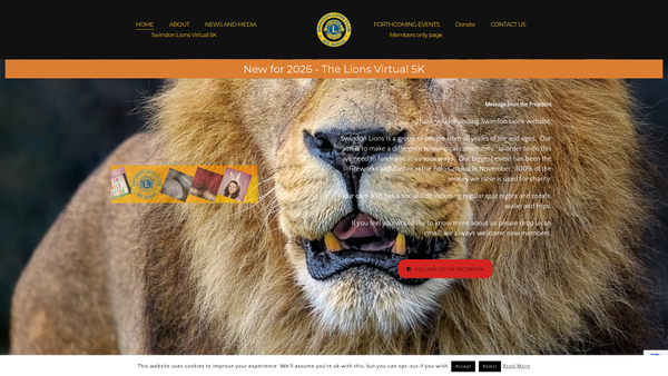 Screenshot of the Swindon Lions Club (CIO) website
