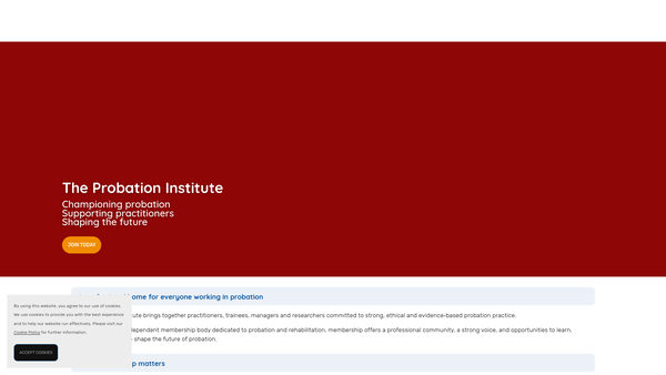 Screenshot of the Probation Institute website