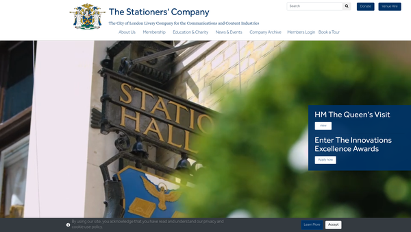 Screenshot of the The Stationers' Foundation website