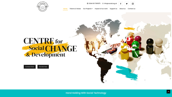 Screenshot of the Centre For Social Change And Development website