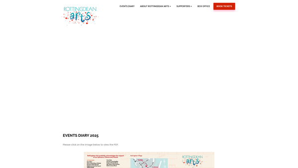 Screenshot of the Rottingdean Arts website