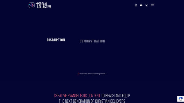 Screenshot of the The Stream Collective website
