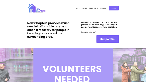 Screenshot of the New Chapters website