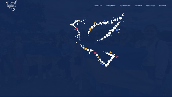 Screenshot of the Sanctuary Foundation website