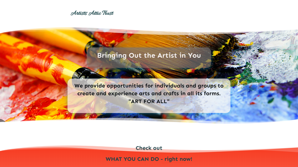 Screenshot of the Artists Attic Trust website