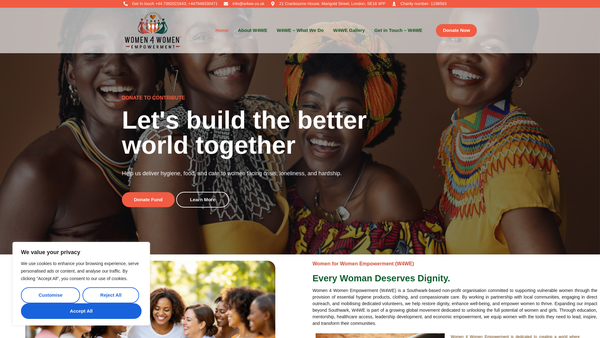 Screenshot of the Women 4 Women Empowerment website