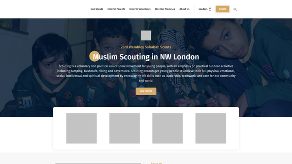 Screenshot of the 23rd Wembley (Sahabah) Scouts website