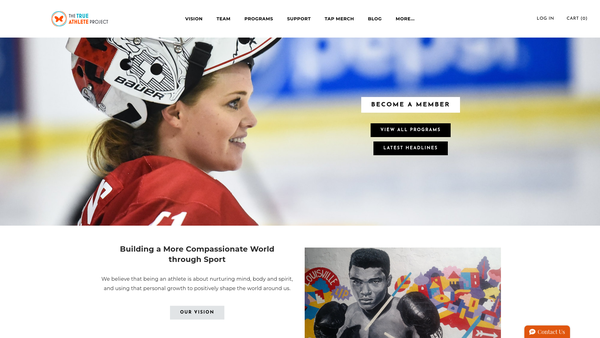 Screenshot of the The True Athlete Project Ltd website