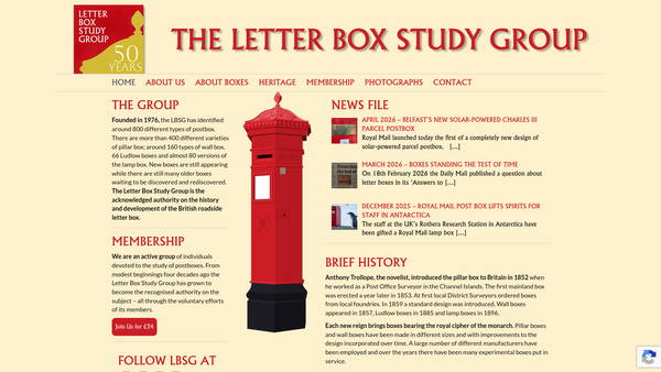 Screenshot of the Letter Box Study Group website