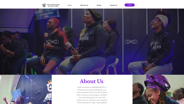 Screenshot of the Redeemed Christian Church Of God Hope Connections website