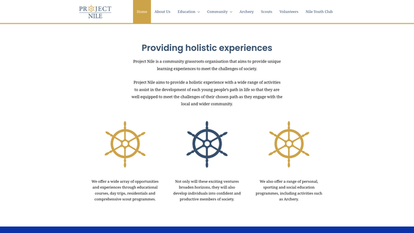 Screenshot of the Project Nile (Derby ) Ltd website