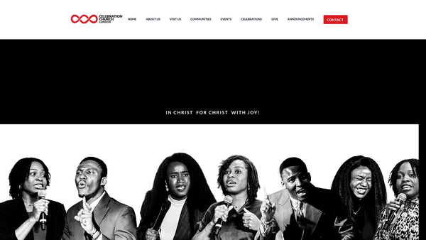 Screenshot of the Celebration Church International website