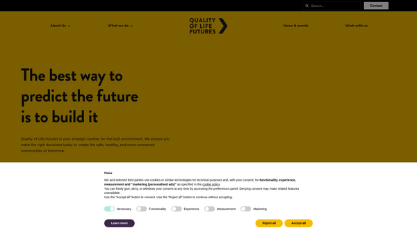 Screenshot of the Quality Of Life Foundation website