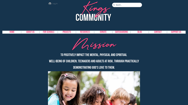 Screenshot of the Kings Community website