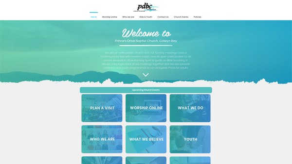 Screenshot of the Prince's Drive Baptist Church website