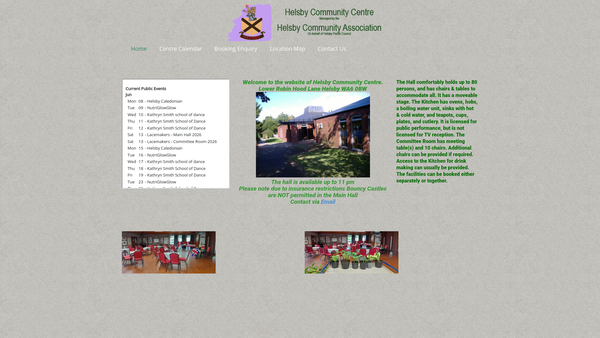 Screenshot of the Helsby Community Association website