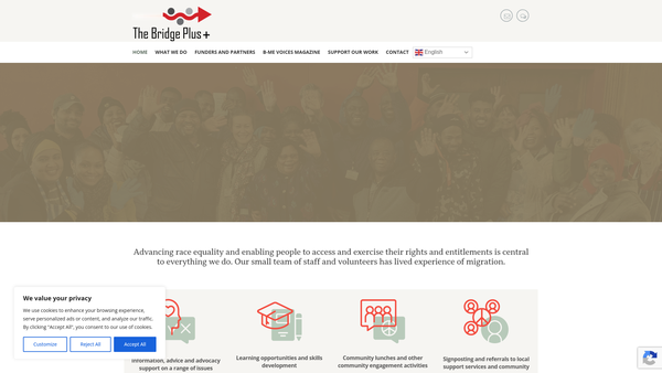 Screenshot of the The Bridge Plus+ Limited website