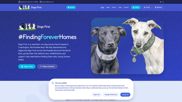 Screenshot of the Dogs First website